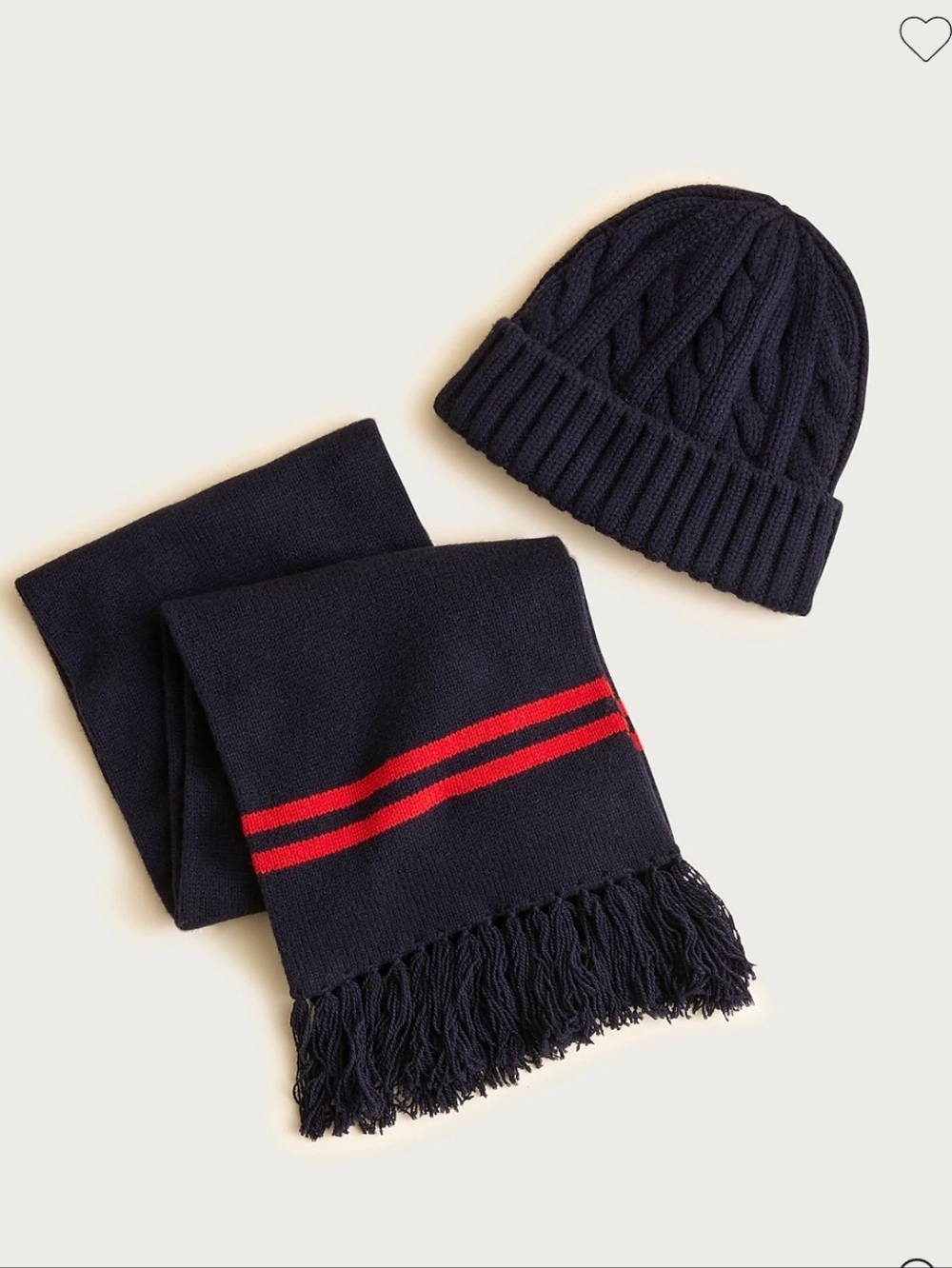 J. Crew Cable Knit 100% wool Beanie Winter Hat Navy